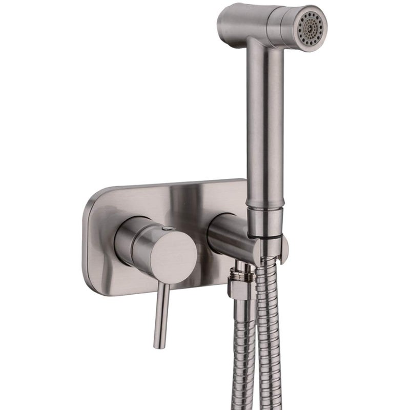 TRUSTMI Toilet Concealed Hot and Cold Bidet Spray Set,Brushed Nickel - Image 1
